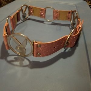 Rare pink glitter playboy belt